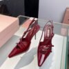 Slingback-Pumps mit Schnalle BordeauxRed - Image 4