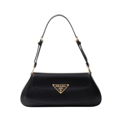 Leder-Schultertasche Black 31 cm