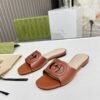 Cutout Lederslide-Sandalen Brown - Image 4