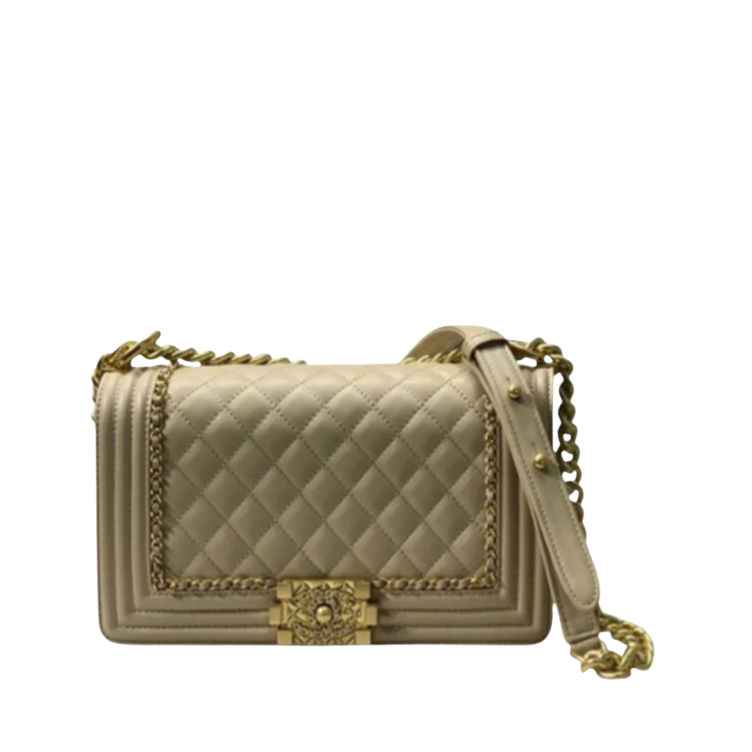 BAGS - New Products 1.0 - 2025-08-11T192715.632 Boy Old Beige/Gold 25 cm - Image 1