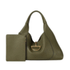 Maxi Schultertasche Aus DarkGreenem Leder 46cm