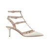 Rockstud Caged Pumps Ivory/Puder 65cm