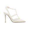 Rockstud Ankle Strap Pumps Ivory 100cm