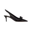 Rockstud Schleifen Slingback Pumpe Schwar 60cm