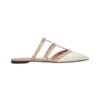 Rockstud Leder Mules Ivory/Puder
