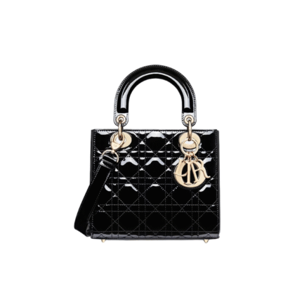 Zwart patent kalfsleer met Cannage-motief 20cm