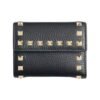 Rockstud Trifold Kalbsleder Black 11cm