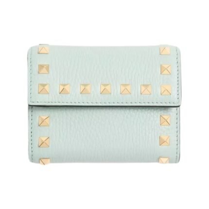 Rockstud Trifold Kalbsleder HimmelGrey 11cm