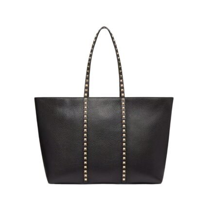 Rockstud grainiges Kalbsleder Black 37cm