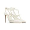 Rockstud Ankle Strap Pumps Ivory 100cm - Image 2