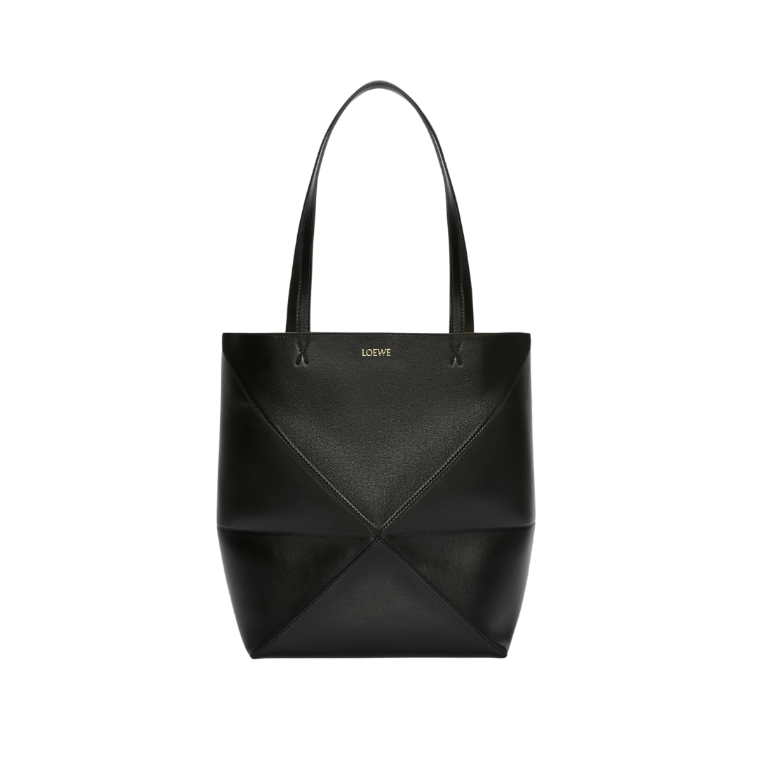 2 Mittlere Puzzle Fold Tote aus glänzendem Kalbsleder 31.5cm - Image 1