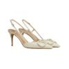 Leder Slingback Pumpe in Lightem Ivory 80cm - Image 2