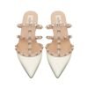 Rockstud Leder Mules Ivory/Puder - Image 4