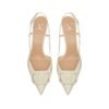 Leder Slingback Pumpe in Lightem Ivory 80cm - Image 4