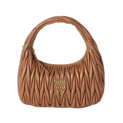 Nappa-Leder-Hobo Cognac 18cm