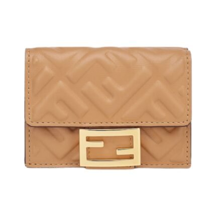 Brieftasche aus beigem Nappaleder 7.5cm