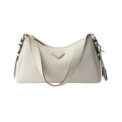 Aimée mittelgroße Lederhandtasche in White 18cm