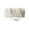 Mittelgroße Lederhandtasche mit Griff in White 12.5cm