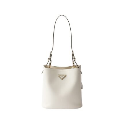 Mittelgroße Ledertasche in White 22.5cm