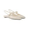Lackleder Slingback-Ballerinas Ivory 1.5cm