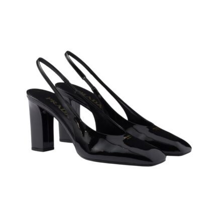 Leder Slingback-Pumps Black 8.5cm