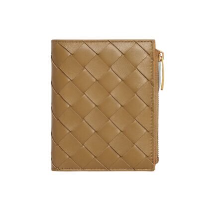 Leder-Geldbörse in Dunkle Praline 11.5cm