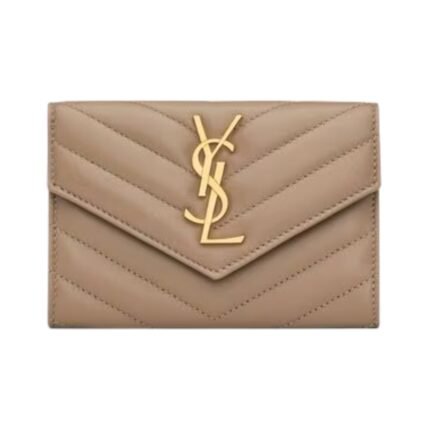 Cassandre Matelassé kleine Umschlag-Geldbörse aus Lammleder 13.5cm