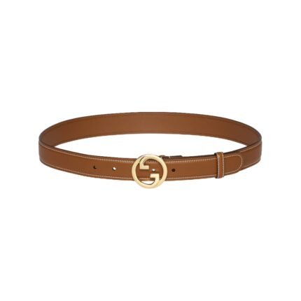 Brownes Leder mit Kontrastnähten 3cm