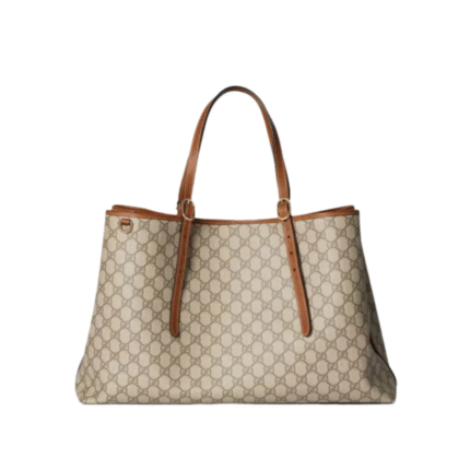 Große Tragetasche mit Emblem Brown 45,5 cm