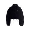 Wandelbare Samt-Daunenjacke Black