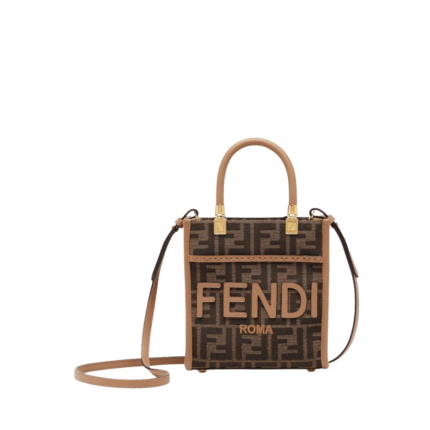 Mini Tasche aus Brownem FF-Stoff 17.5 cm