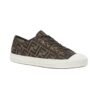 Niedrige Sneaker aus Brownem Stoff mit FF-Muster - Image 2
