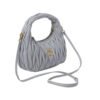 Matelassé-Nappa-Leder-Hobo PerlGrey 20cm - Image 2