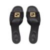 Sandalen aus Blackem Leder mit mittelhohem Absatz 5.5cm - Image 4