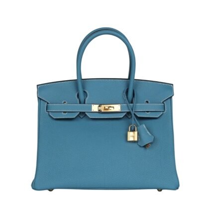 Blue Jean Togo mit Gold-Beschlägen 30cm