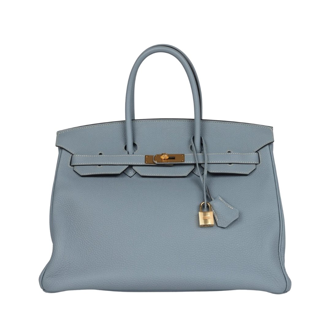 4 Bleu Lin Togo Goldbeschläge 35cm - Image 1