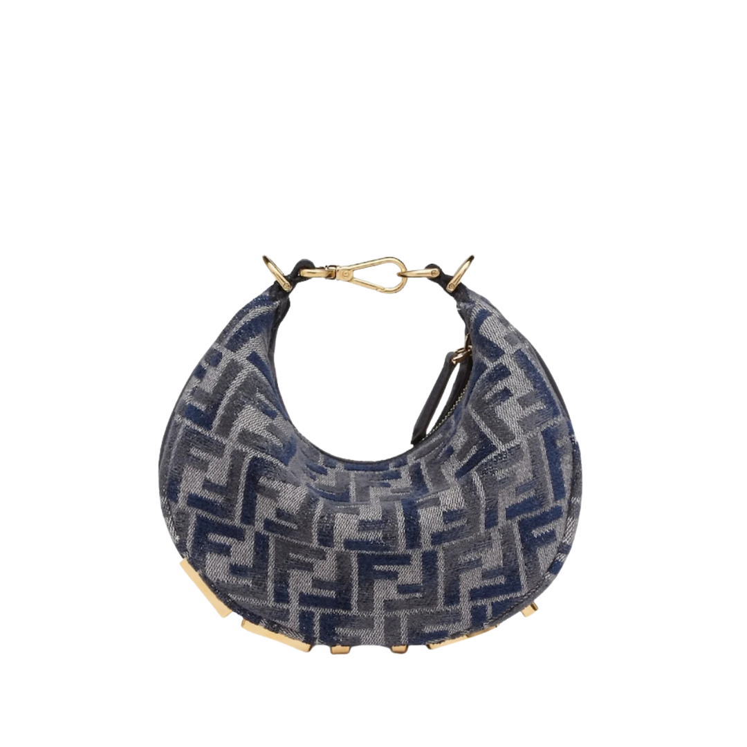 8 Mini Tasche aus Blueer Chenille 13cm - Image 1