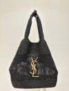Maxi-Tote aus verziertem Raffia in Black 38cm - Image 6