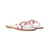 TM Lily Flat Mule White/Red - Image 2