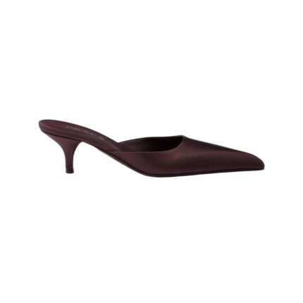 Satin Mules BurgundyerRed 5.5 cm