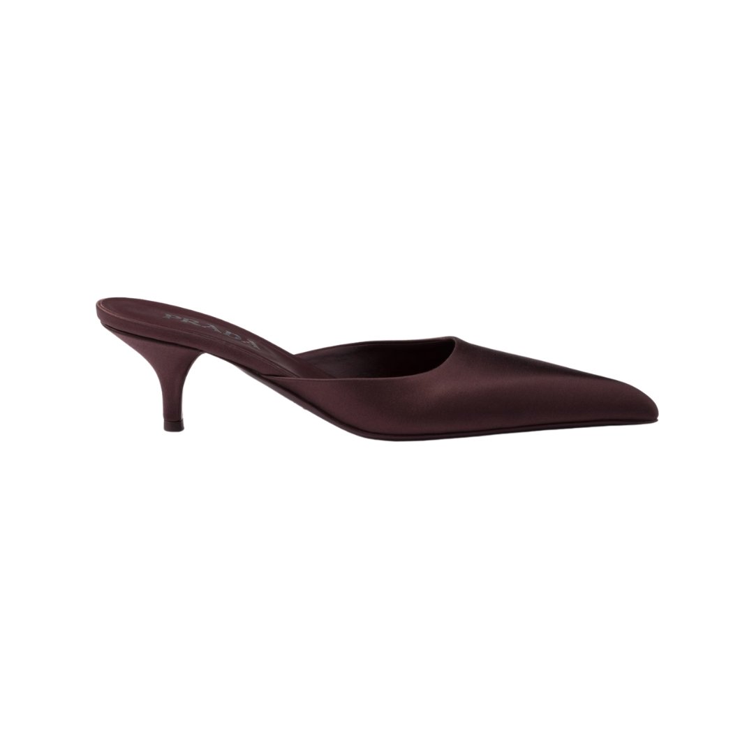 1 Satin Mules BurgundyerRed 5.5 cm - Image 1
