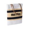 Raffia Tote LightBrown/White 41 cm - Image 2