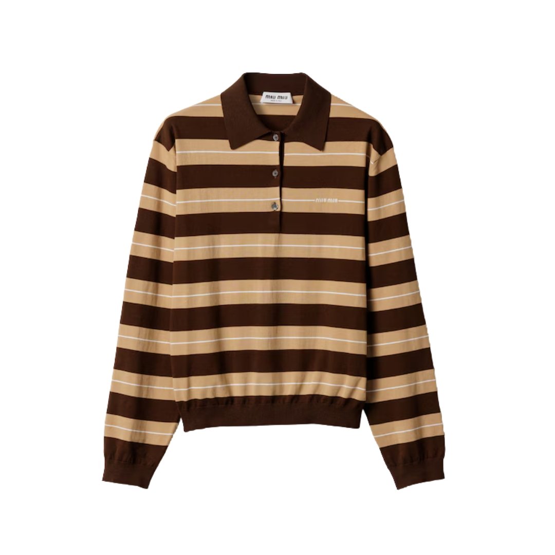 1 Cotton Knit Beige/Brown - Image 1
