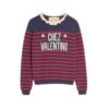 Cotton Sweater Blue/Red