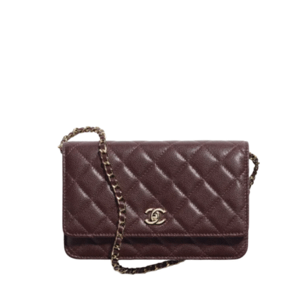 Classic Wallet on Chain DarkBrown/Gold 19cm