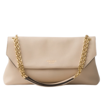 Doux mittelgroße Ledertasche Beige 16cm